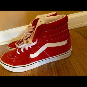 Vans red suede sneakers